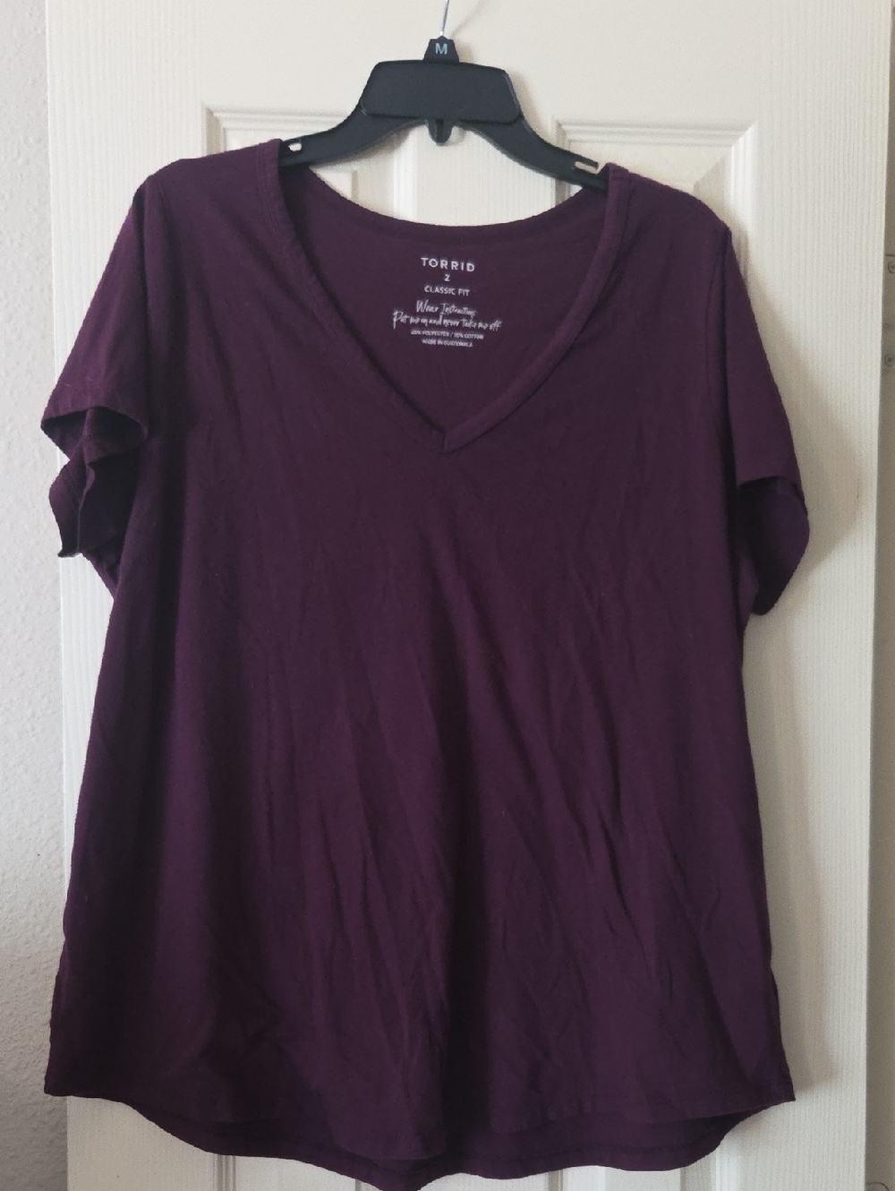 Torrid Deep Plum V-Neck Short Sleeve Tee